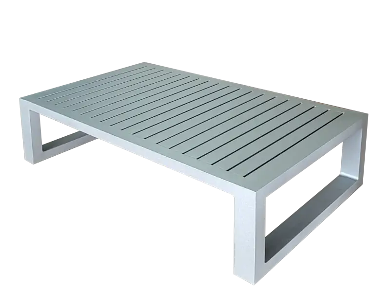 Mesa ZEUS de 120x60 cm con tablero de aluminio ranurado