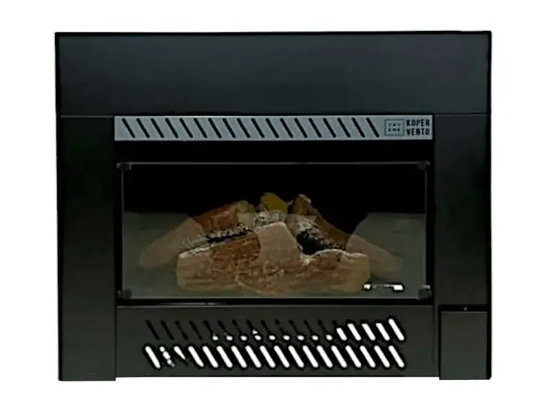 Estufa a gas KOPER con leños refractario y forzador de aire caliente