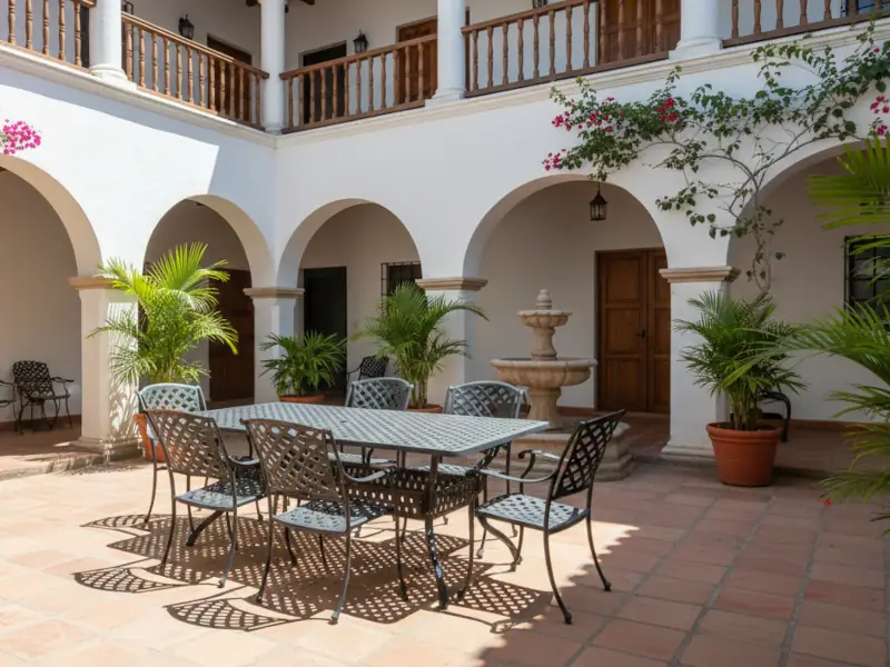 Juego FINLANDIA con mesa rectangular y sillones