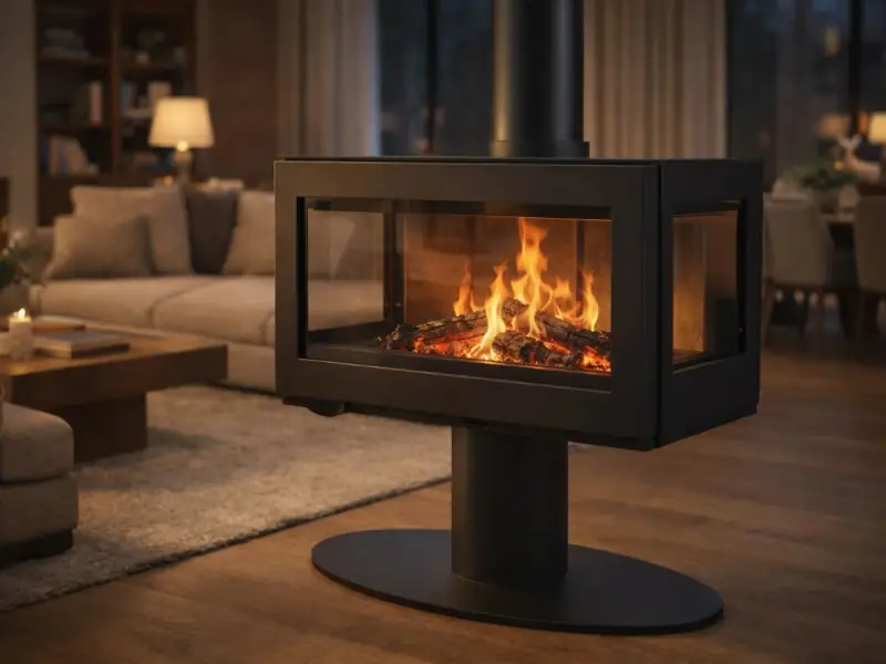 Estufa a leña con 3 vistas - Panadero Mistral