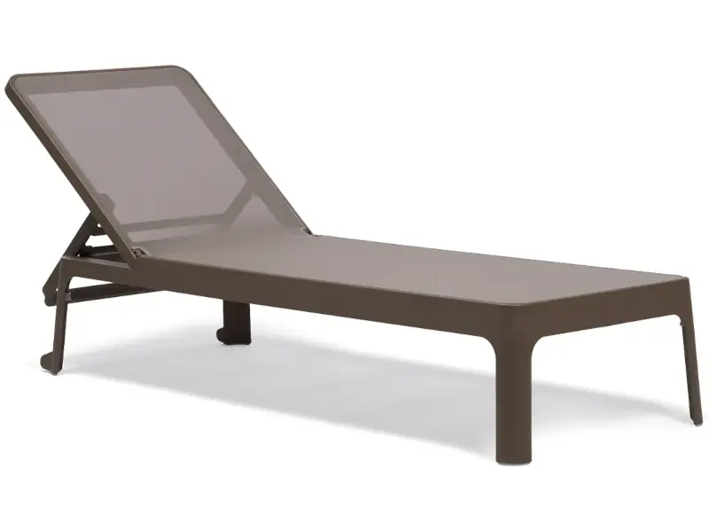 Reposera NARDI Plano con estructura color Tabacco y tela Castagno