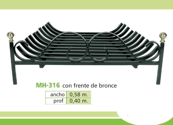 Morillo de hierro Cuadrado con frente combinado con bronce